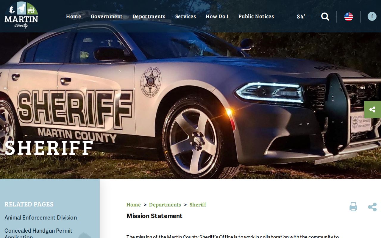 Martin County Sheriff's Office official webpage