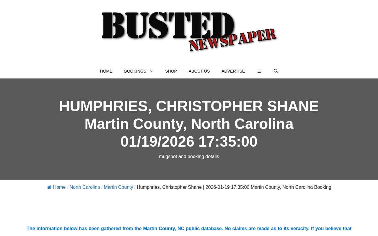 Unofficial Busted Newspaper Martin County booking-entry capture